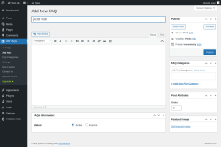 Page screenshot: WP FAQs → Add New