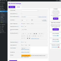 Page screenshot: WP FAQs → Settings → 
                 Content            