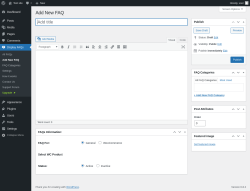 Page screenshot: Display FAQs → Add New FAQ