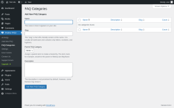 Page screenshot: Display FAQs → FAQ Categories