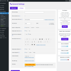 Page screenshot: Display FAQs → Settings