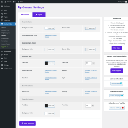 Page screenshot: Display FAQs → Settings → 
                 Styles            