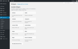 Page screenshot: Widgets ‹ Test site — WordPress