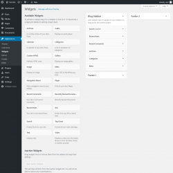 Page screenshot: Widgets ‹ Test site — WordPress
