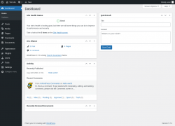 Page screenshot: Dashboard ‹ Test site — WordPress