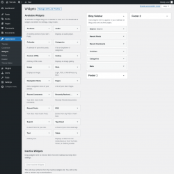 Page screenshot: Widgets ‹ Test site — WordPress