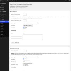 Page screenshot: Settings &rarr; Dummy Content