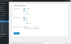 Page screenshot: Settings &rarr; Duplicate Page