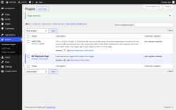 Page screenshot: Plugins &lsaquo; Test site &mdash; WordPress