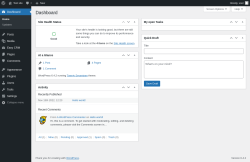 Page screenshot: Dashboard &lsaquo; Test site &mdash; WordPress