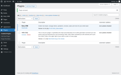 Page screenshot: Plugins &lsaquo; Test site &mdash; WordPress