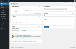 Page screenshot: Dashboard &lsaquo; Test site &mdash; WordPress