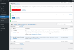 Page screenshot: Plugins ‹ Test site — WordPress