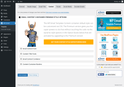 Page screenshot: WP Email → Content