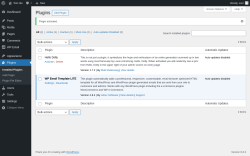 Page screenshot: Plugins ‹ Test site — WordPress