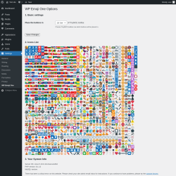 Page screenshot: Settings → WP Emoji One