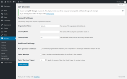 Page screenshot: Settings &rarr; WP Encrypt