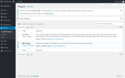 Page screenshot: Plugins &lsaquo; Test site &mdash; WordPress