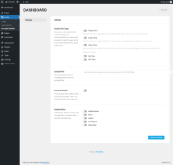 Page screenshot: Media → Encrypted Uploads