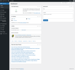 Page screenshot: Dashboard ‹ Test site — WordPress