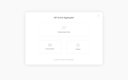 Page screenshot: WP Event Aggregator ‹ Test site — WordPress