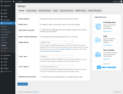 Page screenshot: Event Manager → Settings