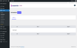 Page screenshot: Eventin → Schedules