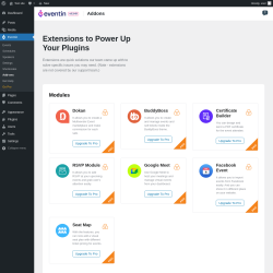 Page screenshot: Eventin → Add-ons