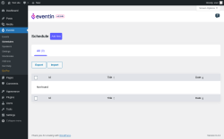 Page screenshot: Eventin → Schedules