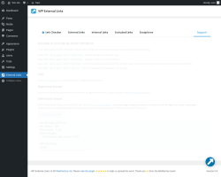 Page screenshot: External Links &rarr; 
             Support        
