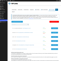 Page screenshot: WP External Links &rarr; 
             Link Checker        