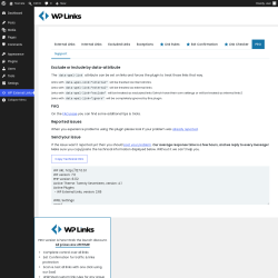 Page screenshot: WP External Links &rarr; 
             Support        