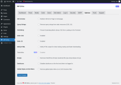 Page screenshot: WP EXtra → Optimize