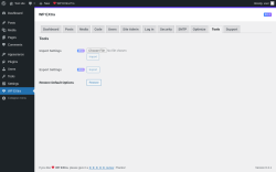 Page screenshot: WP EXtra → Tools