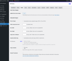 Page screenshot: WP EXtra → Media
