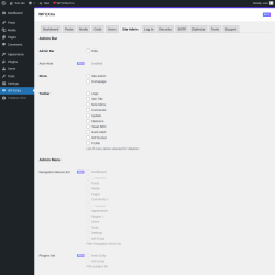 Page screenshot: WP EXtra → Site Admin