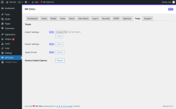 Page screenshot: WP EXtra → Tools