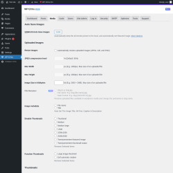 Page screenshot: WP EXtra → Media