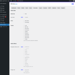 Page screenshot: WP EXtra → Site Admin