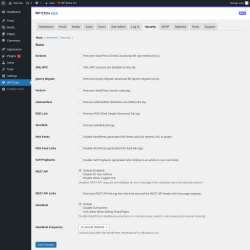 Page screenshot: WP EXtra → Security
