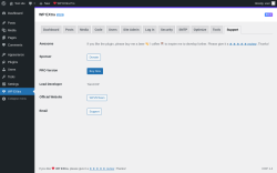 Page screenshot: WP EXtra → Support
