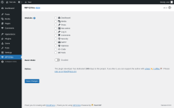 Page screenshot: WP EXtra ‹ Test site — WordPress