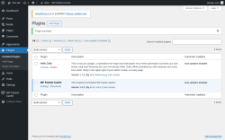 Page screenshot: Plugins ‹ Test site — WordPress