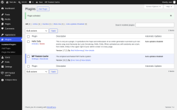 Page screenshot: Plugins &lsaquo; Test site &mdash; WordPress