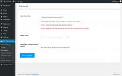 Page screenshot: WP File Manager &rarr; Preferences