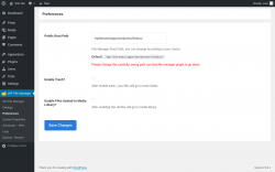 Page screenshot: WP File Manager &rarr; Preferences