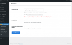 Page screenshot: WP File Manager &rarr; Preferences