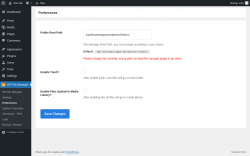 Page screenshot: WP File Manager &rarr; Preferences