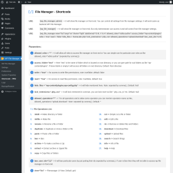 Page screenshot: WP File Manager &rarr; Shortcode &ndash; PRO