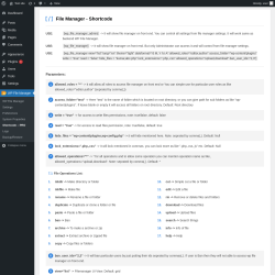 Page screenshot: WP File Manager &rarr; Shortcode &ndash; PRO